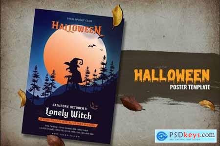 Lonely Witch Halloween Party Flyer