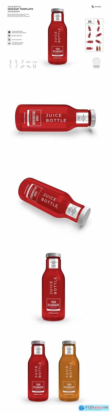 Juice Bottle Mockup Template Set