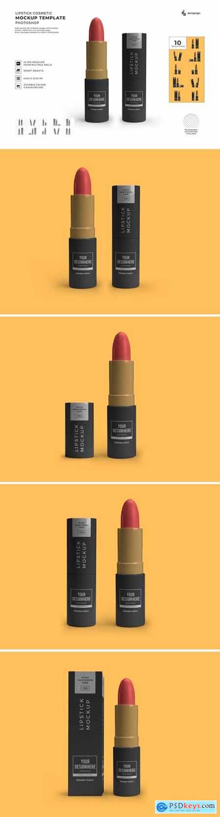 Lipstick Cosmetic Mockup Template Set