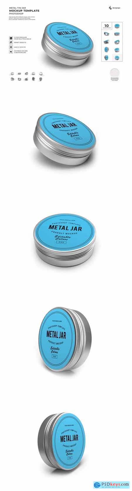 Metal Tin Jar Mockup Template Set