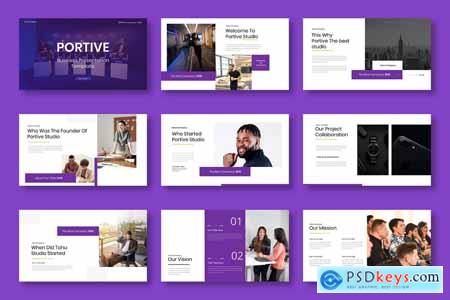 Portive  Business PowerPoint Template MDAVF5F