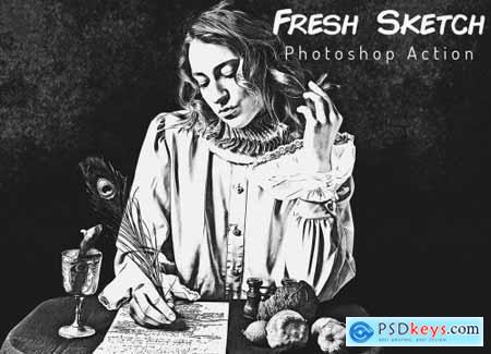 Fresh Sketch Photoshop Action 6468490