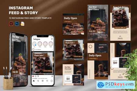 Chocolate - Instagram Feeds & Stories Pack S37JM2V