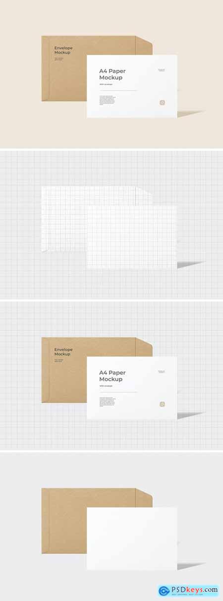 A4 Paper Envelope Mockup