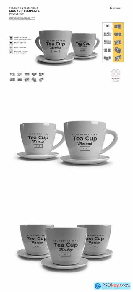 Cup on Plate Mockup Template Set Vol 2