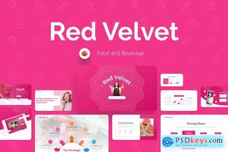Red Velvet Food And Beverage PowerPoint Template TBYN4KH