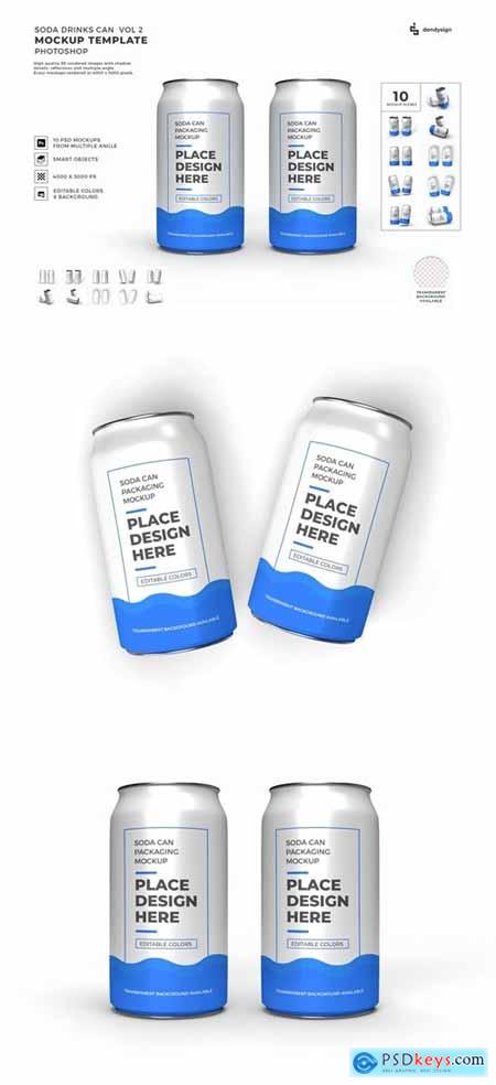 Drink Can Packaging Mockup Template Set Vol 2