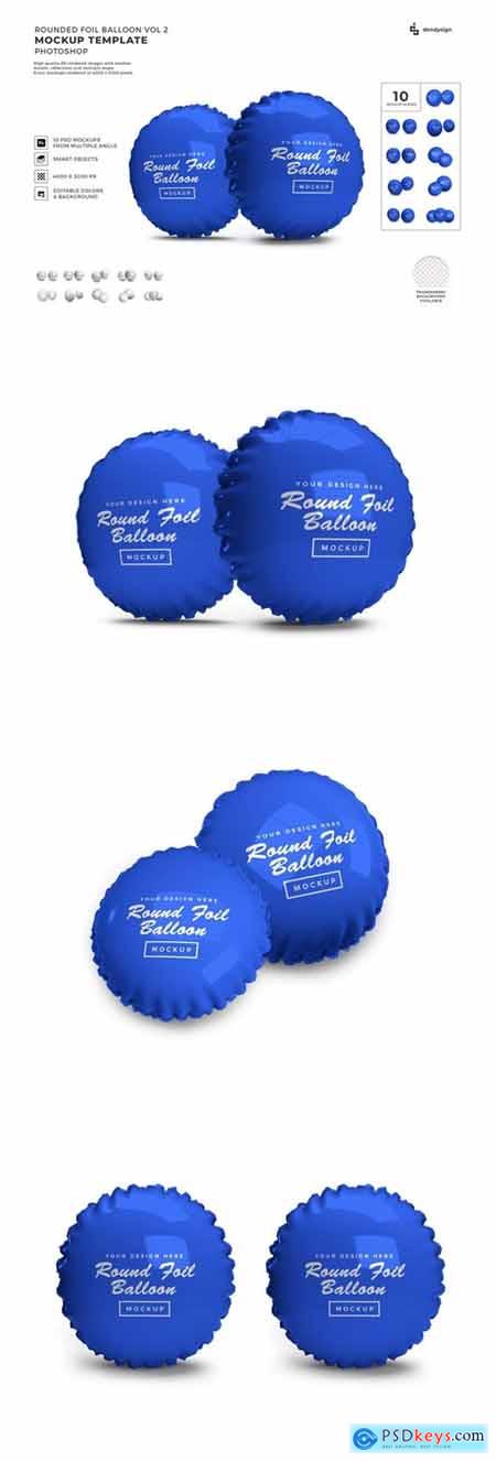 Rounded Foil Balloon Mockup Template Set Vol 2