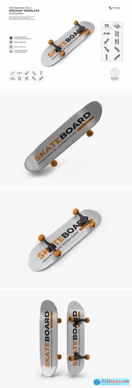 Skateboard Deck Mockup Template Set Vol 2