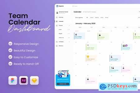 HR Team Calendar Dashboard UI Kit