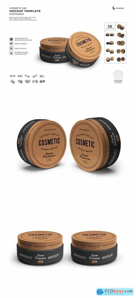 Cosmetic Twist Jar Mockup Template Set Vol 2