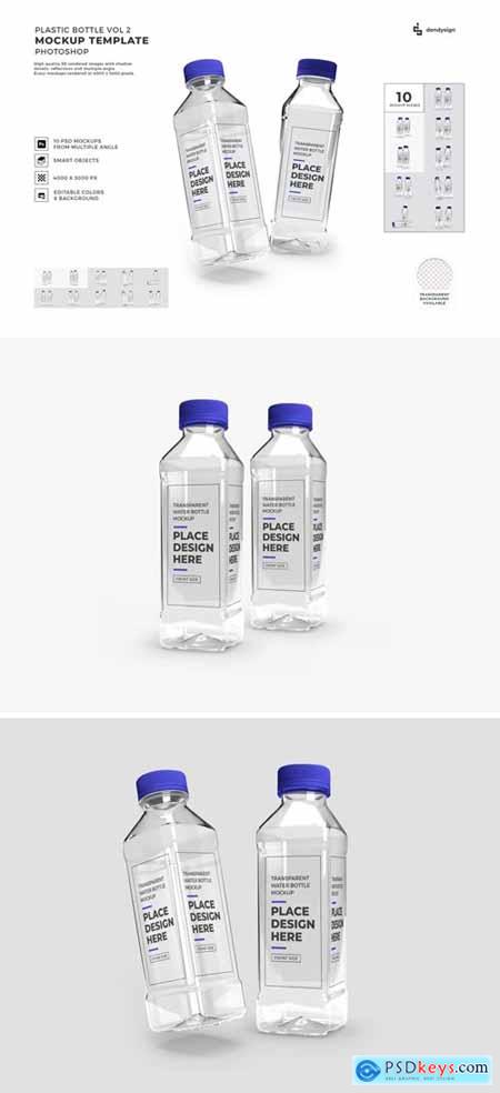 Plastic Bottle Mockup Template Set Vol 2