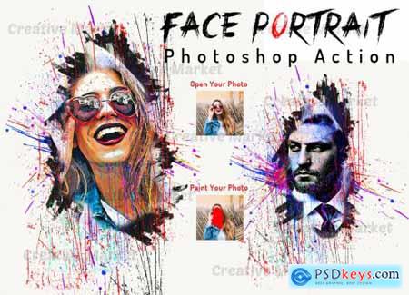 Face Portrait Photoshop Action 6495555