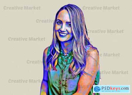 Canvas Oil Painting Photoshop Action 6481461