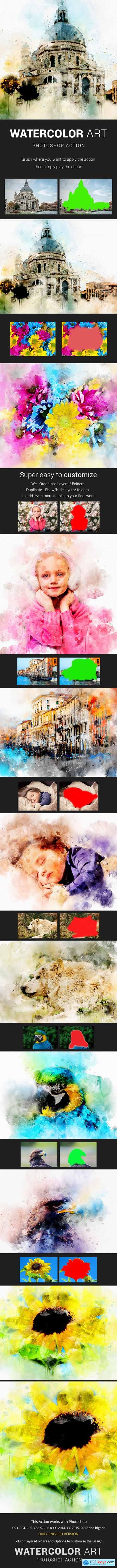 Watercolor Art Photoshop Action 20934035