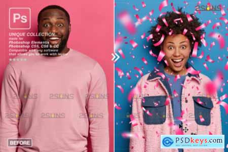 Gender Reveal Confetti Overlay Photoshop