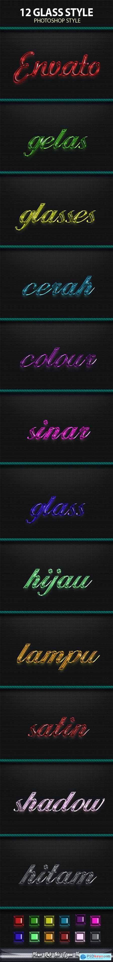12 Glasses Style Text Efek 20677725