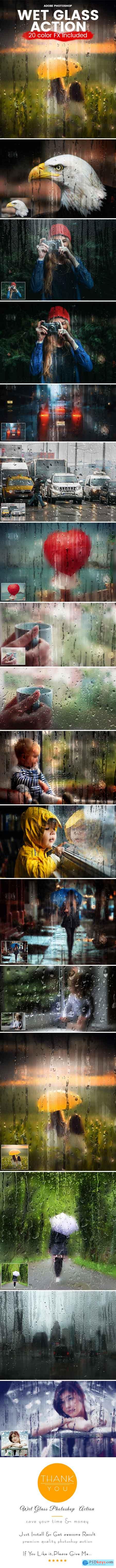 Wet Glass Photoshop Action 20614835