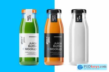 Transparent Juice Bottle Mockup Template