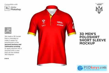 3D Poloshirt Short Sleeve Mockup 6453762