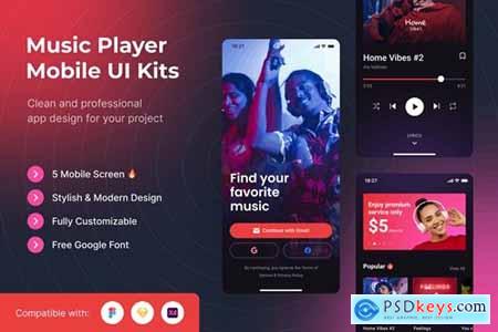 Music Player Mobile UI Kits Template