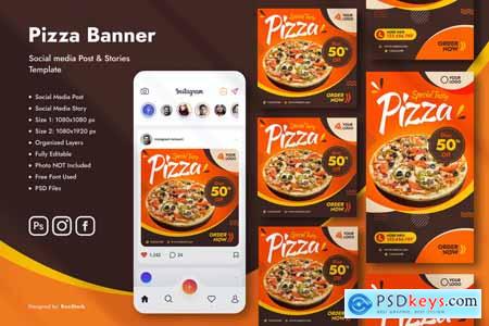 Pizza Instagram Post Story Template S7QCTQD