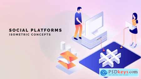 Social platforms - Isometric Concept 33962952