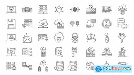 Database & Security Line Icons 33970713