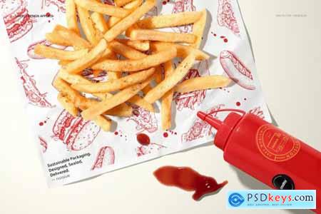 Food Safe Paper Mockup french fries 6396756