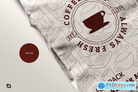 Flat Lay Foil Pouch Packaging Mockup 6276345