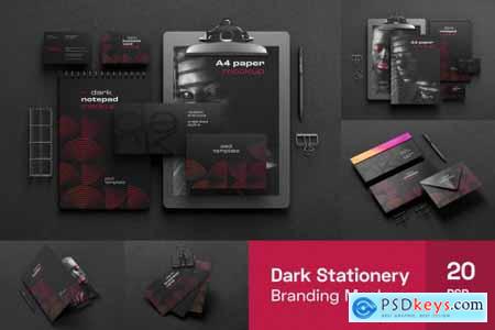 Dark Stationery Branding Mockup Set 6475038