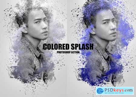 Colored Splash Photoshop Action 6218972