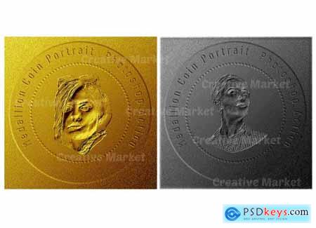 Medallion Coin Portrait PS Action 6530547