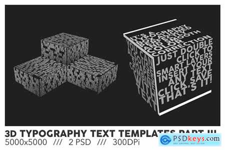 3D Typography Text Templates Part III
