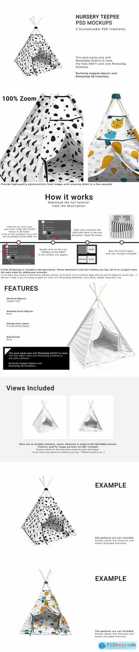 Nursery Teepee Tent 3D Mockups 5895666