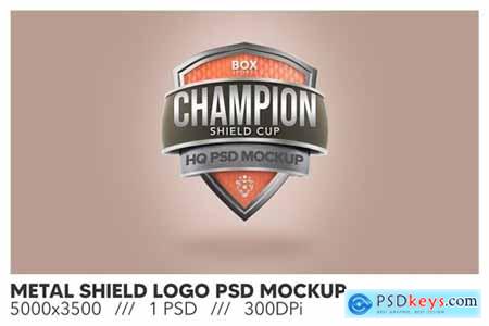 Metal Shield Logo PSD Mockup
