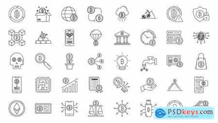 Crypto Currency Line Icons 33982763