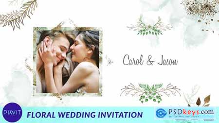 Floral & Golden Wedding Invitation 33592932