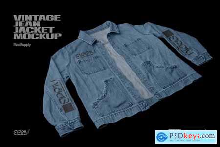 Vintage Jean Jacket Mockup 3Q View 5945333