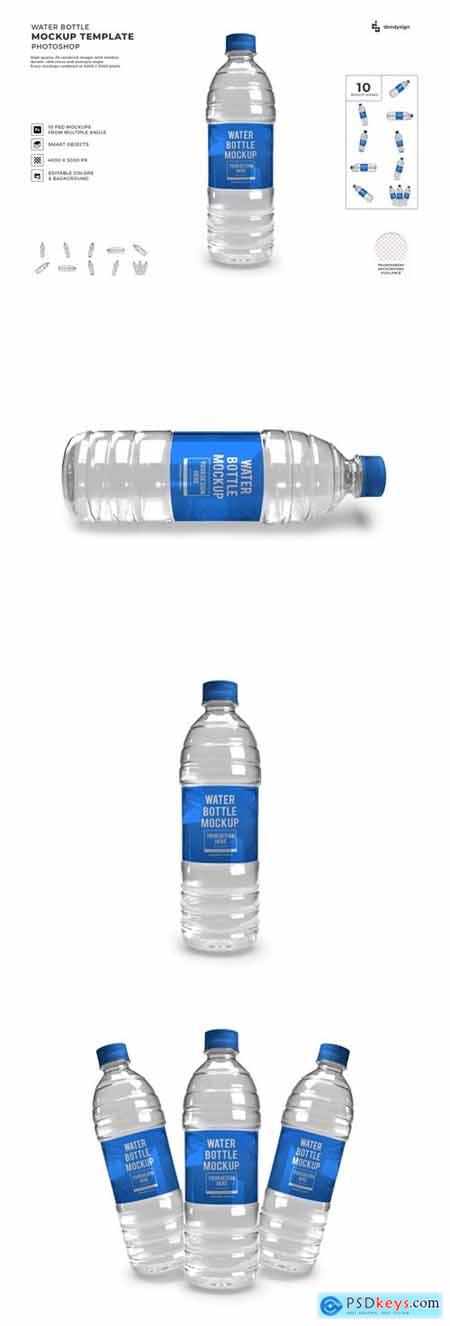 Water Bottle Mockup Template Set