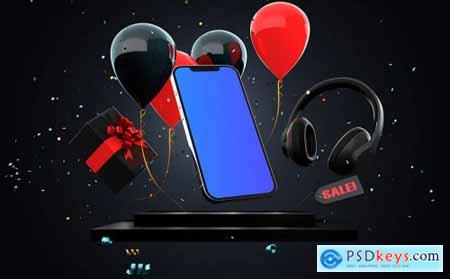 Black Friday Realistic Smartphone PSD Mockup