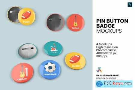 Pin Button Badge Mockup - 4 Views 5672634