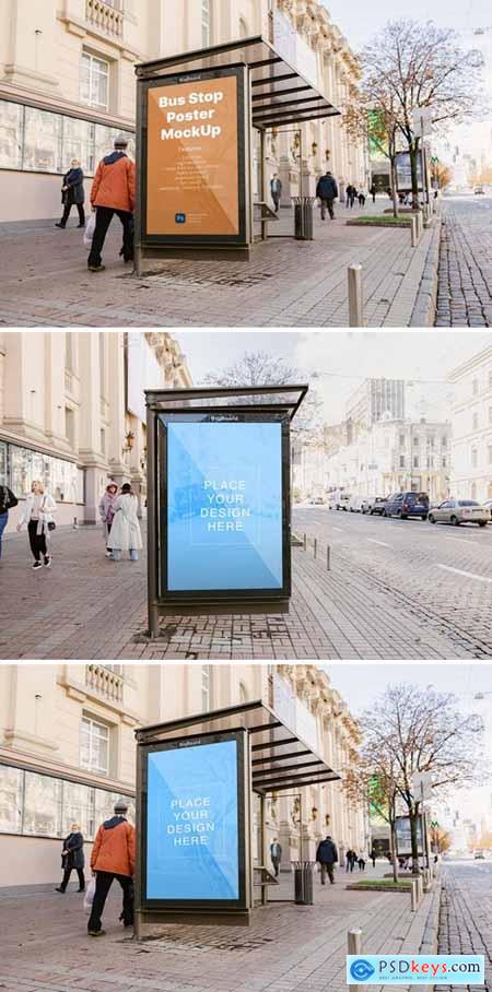 Bus Stop Bigboard Template, Lightbox Poster Mockup
