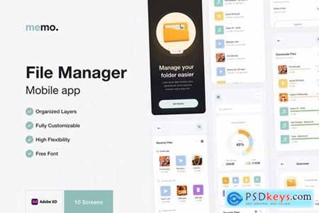 Memo - File Manager Mobile App UI Kit