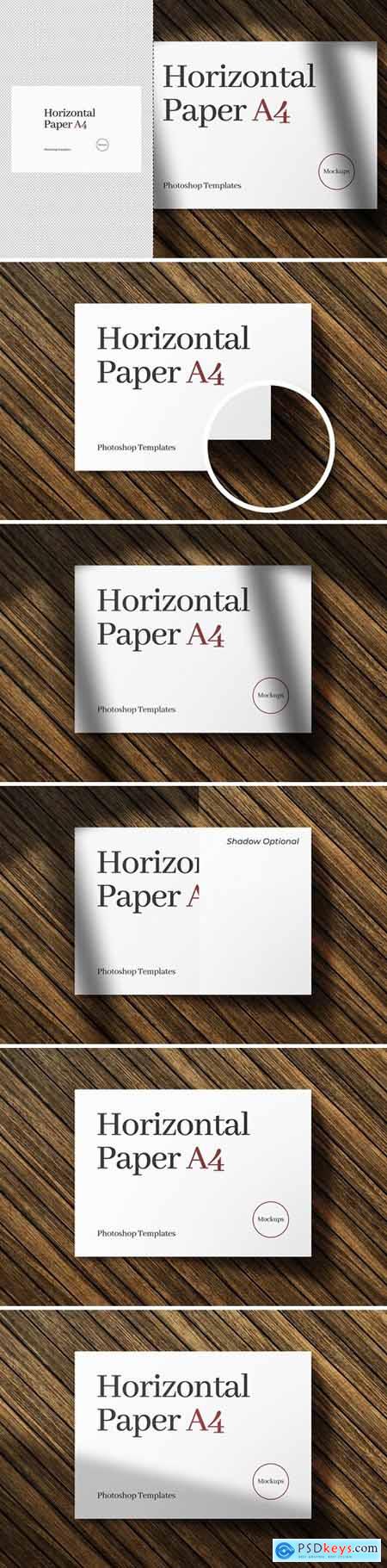 Horizontal Paper Mockup