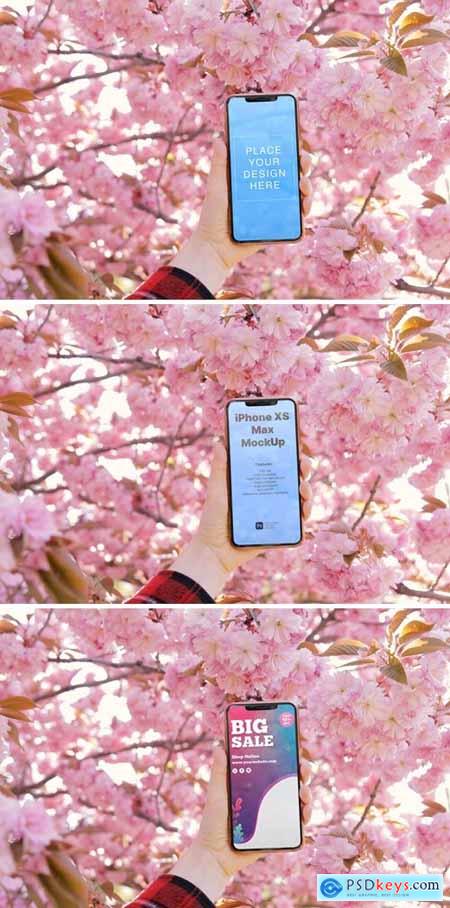 iPhone Mockup Template- spring blossom sakura