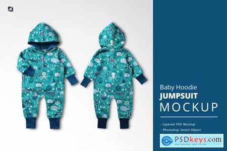 Baby Hoodie Jumpsuit Mockup 6231738