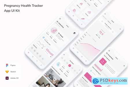 Pregnancy Health Tracker App UI Kit J3M2WTV