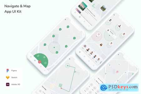 Map & Navigation App UI Kit PKCVZTM
