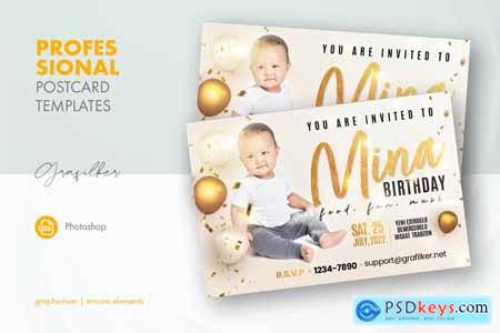 Baby Event Postcard Templates VK3B39P